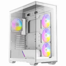 Gabinete Antec C3 Argb, Midi Tower, Atx, Micro Atx, Itx, 4x Ventiladores Argb, Blanco