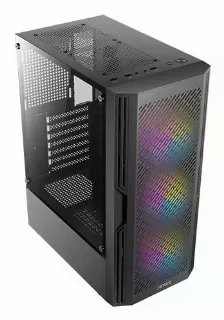 Gabinete Antec Ax20 Elite Media Torre, Ventana Lateral Cristal, 4x Ventiladores Rgb, Negro