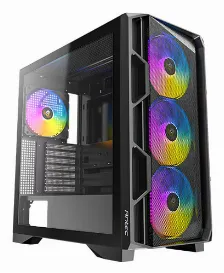 Gabinete Antec Ax-1000 Argb Midi Tower, 4x Ventiladores, Negro