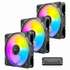 Kit De 3 Ventiladores Antec Tranquil 120 Argb, Led Multi, Controlador Incluido, Negro