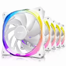 Kit 5 Ventiladores Antec Fusion Argb, 120mm, Incluye Controlador, Max. 2000rpm, Blanco
