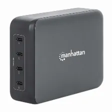 Cargador Manhattan 100 - 240 V, Teléfono Móvil, Computadora Portátil, Consola De Juegos Portátil, Smartphone, Tableta, Interior, 4usb-c, Carga Rápida, 240 W, Negro