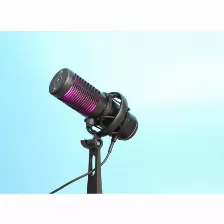 Microfono Omnidireccional Manhattan 102674, Usb, Led Rgb, Cancelacion De Ruido, Color Negro