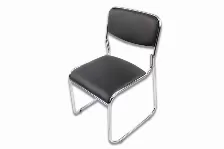 Silla De Visita Modamob Modelo Corvus, Asiento Y Respaldo De Vinipiel, Base De Tubo Cromado, Color Negro.