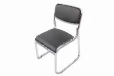 Paquete De 5 Sillas De Visita Modamob, Modelo Corvus, Asiento Y Respaldo De Piel Color Negro, Base De Tubo De Cromo, 5 Pzs