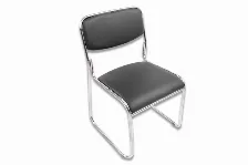 Paquete De 5 Sillas De Visita Modamob, Modelo Corvus, Asiento Y Respaldo De Piel Color Negro, Base De Tubo De Cromo, 5 Pzs