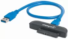 Convertidor Manhattan Superspeed Usb 3.0 Macho A Sata Iii, 2.5 Pulgadas, 5 Gbit/s, Negro/azul
