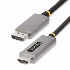 Adaptador Vídeo Startech.com Displayport A Hdmi, 2 M, Negro, Plata