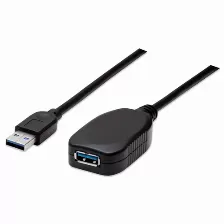 Cable Manhattan, Usb 3.0 A Macho - Usb 3.0 A Hembra, 5 Metros, Negro