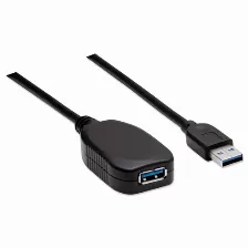 Cable Manhattan, Usb 3.0 A Macho - Usb 3.0 A Hembra, 5 Metros, Negro