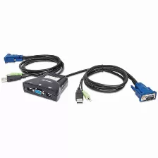 Mini Switch Kvm Manhattan Usb Controla 2 Pcs, Incluye Cables