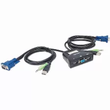 Mini Switch Kvm Manhattan Usb Controla 2 Pcs, Incluye Cables