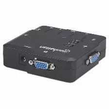 Kvm Manhattan Switch Kvm Compacto De 2 Puertos Controla 2pcs, 3 Vga, 2 Usb, Audio