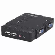 Switch Manhattan Kvm De 4 Puertos, 2 Usb,2 Vga (151269)