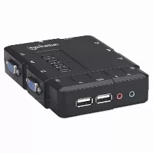 Switch Manhattan Kvm De 4 Puertos, 2 Usb,2 Vga (151269)