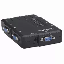 Switch Manhattan Kvm De 4 Puertos, 2 Usb,2 Vga (151269)