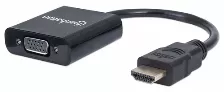Adaptador Manhattan Hdmi Macho A Vga Hembra, 1080p, 22cm, Negro