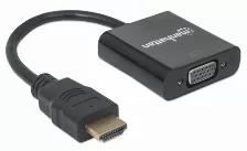 Adaptador Manhattan Hdmi Macho A Vga Hembra, 1080p, Negro