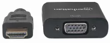 Adaptador Manhattan Hdmi Macho A Vga Hembra, 1080p, Negro
