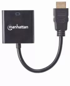 Adaptador Manhattan Hdmi Macho A Vga Hembra, 1080p, Negro