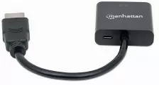 Adaptador Manhattan Hdmi Macho A Vga Hembra, 1080p, Negro