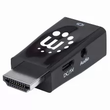 Adaptador Manhattan Hdmi A Vga, 3.5mm, Negro