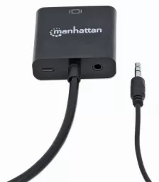 Adaptador Manhattan Hdmi Macho A Vga Hembra, Audio 3.5, 1080p, Negro