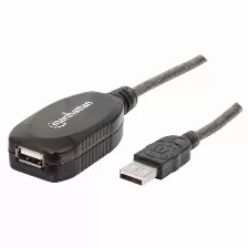 Cable Manhattan , Usb A Macho - Usb A Hembra, 10 Metros, (151573)negro