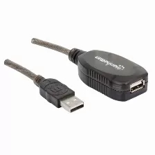 Cable Manhattan , Usb A Macho - Usb A Hembra, 10 Metros, (151573)negro