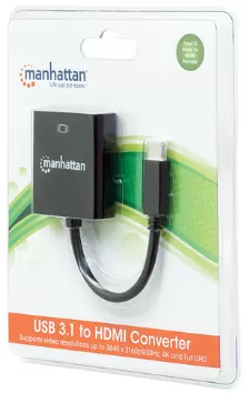Adaptador Manhattan Usb-c 3.1 Macho - Hdmi Hembra, (151788) Negro