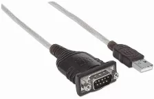 Cable Manhattan Usb Macho - Db9 Macho, 1.8 Metros, (151849) Plata