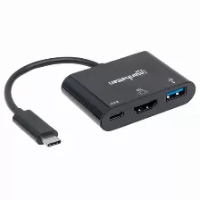 Docking Station Manhattan Docking Station Hdmi Convertidor Usb Tipo-c Usb A 1, Usb Tipo C 1