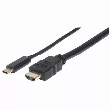 Adaptador De Vídeo Manhattan Cable Adaptador Usb-c A Hdmi, 1 M, Usb Tipo C, Hdmi Tipo A (estándar), Macho, Macho, Derecho