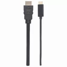 Adaptador De Vídeo Manhattan Cable Adaptador Usb-c A Hdmi, 1 M, Usb Tipo C, Hdmi Tipo A (estándar), Macho, Macho, Derecho