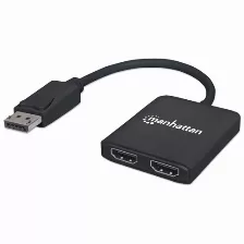 Divisor De Video Manhattan Displayport, 2puertos, 3840 X 2160 Pixeles