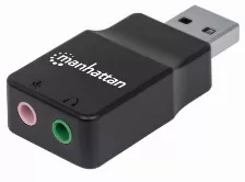Adaptador De Audio Manhattan Usb A 2.1ch, 2 Conectores 3.5mm Audio/microfono (152754)