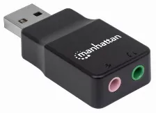 Adaptador De Audio Manhattan Usb A 2.1ch, 2 Conectores 3.5mm Audio/microfono (152754)