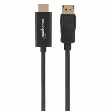 Adaptador Vídeo Manhattan Cable Displayport A Hdmi 1080p Hdmi A Displayport, 3 M, Negro