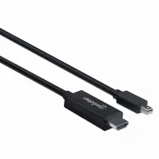 Adaptador Vídeo Manhattan Cable Mini Displayport A Hdmi 4k@60hz Mini Displayport A Hdmi Tipo A (estándar), 1.8 M, Negro