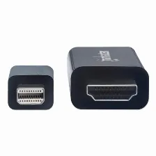 Adaptador Vídeo Manhattan Cable Mini Displayport A Hdmi 4k@60hz Mini Displayport A Hdmi Tipo A (estándar), 1.8 M, Negro