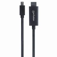 Adaptador Vídeo Manhattan Cable Mini Displayport A Hdmi 4k@60hz Mini Displayport A Hdmi Tipo A (estándar), 1.8 M, Negro