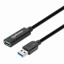 Extensor Manhattan 153751 10 M, Usb A A Usb A, Negro