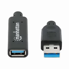 Extensor Manhattan 153751 10 M, Usb A A Usb A, Negro