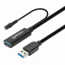 Extensor Manhattan 153768 15 M, Usb A A Usb A, 5000 Mbit/s, Negro