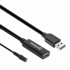 Extensor Manhattan 153768 15 M, Usb A A Usb A, 5000 Mbit/s, Negro