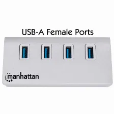 Hub Manhattan Hub Usb 3.0 Superspeed De 4 Puertos Interfaz Usb 3.2 Gen 1 (3.1 Gen 1) Type-a, 4 Usb A 3.1, Aluminio, Cantidad De Puertos 4, Longitud D
