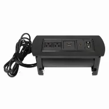 Barra De Contactos Manhattan Caja De Conexión Para Mesa 100 - 240 V, 1.5 M, 2 Salidas Ac, Negro