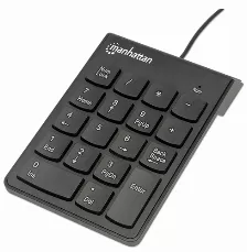 Teclado Numerico Manhattan, Alambrico, 19 Teclas, Usb 2.0, Triple Cero, Color Negro