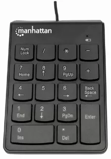 Teclado Numerico Manhattan, Alambrico, 19 Teclas, Usb 2.0, Triple Cero, Color Negro