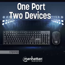 Kit Teclado Y Mouse Manhattan, Inalambrico, Color Negro